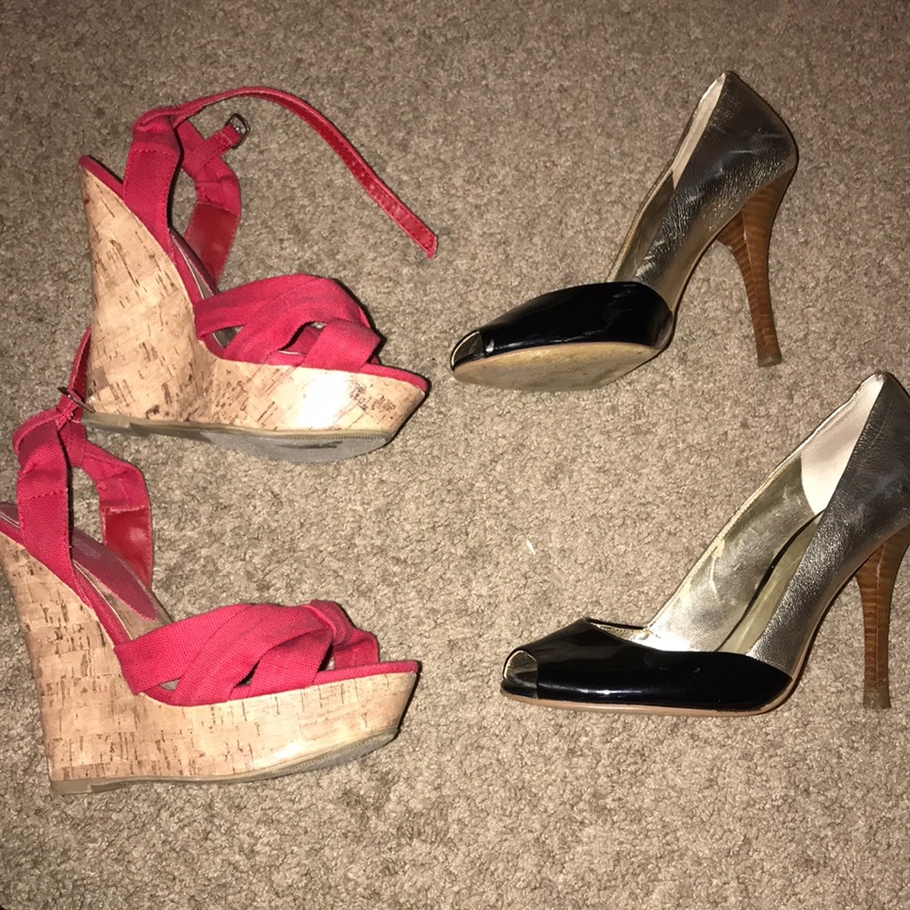 BUNDLE!!!! Charlotte Russe wedges and Guess heels